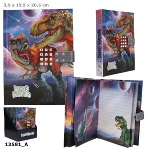 Dino World dagbog m/kode og lyd