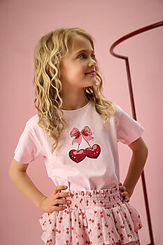 Creamie Pige T-shirt, Kirsebær