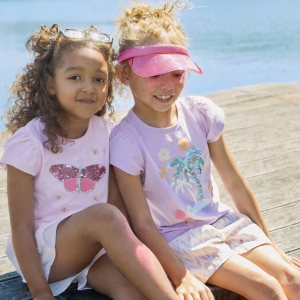 Minymo Pige T-Shirt - Paillet sommerfugl