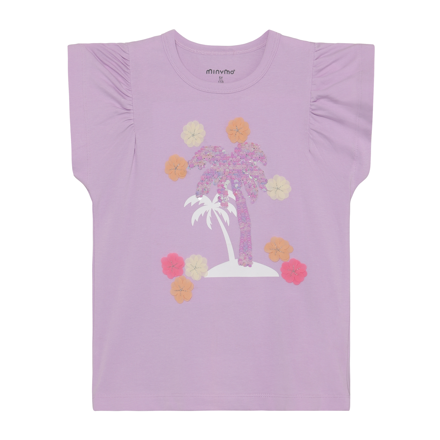 Minymo Pige T-Shirt - Paillet palme