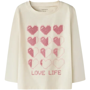 Name It T-shirt LS - glimmer hjerter